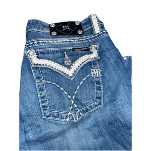 Miss Me‎ Jeans Women's Size 30 Bootcut Blue  JW5087B2 Studded Embroidered